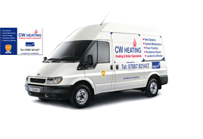 CW Heating Van Decals and Business Card