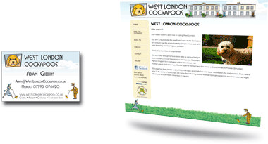 West London Cockapoo Website Design and Business Card